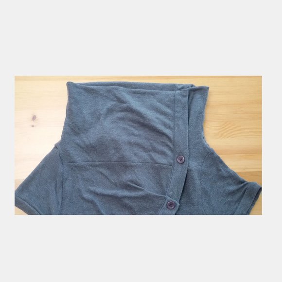 Le Chateau Grey Blouse Sz L - Picture 6 of 8